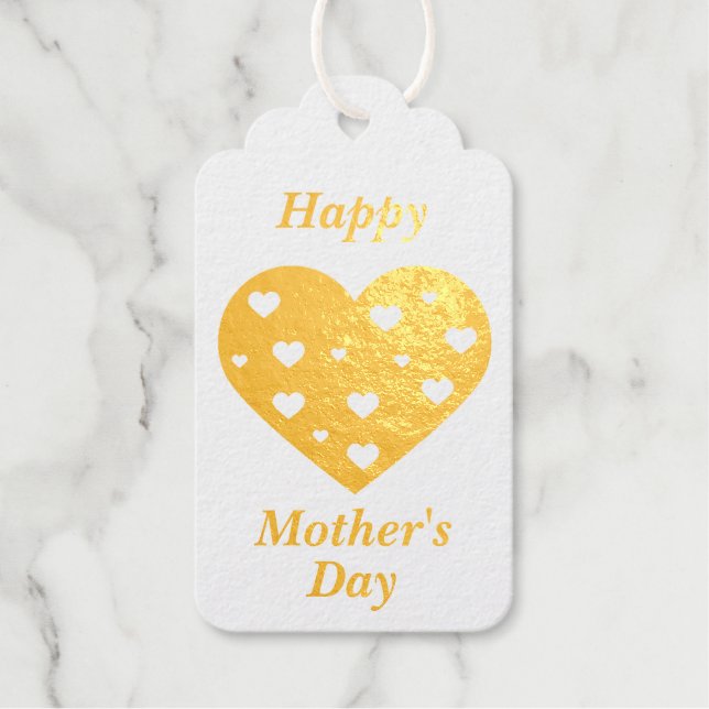 Happy Mother's Day Lovely Red White Hearts Geschenkanhänger (Vorderseite)