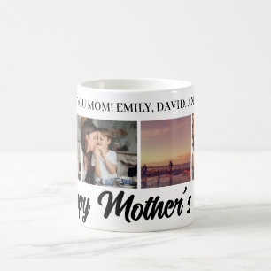Happy Mother's Day Mama Black Foto Grid Kaffee Tas Kaffeetasse