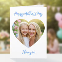 Happy Mother's Day Mama Foto Niedlich Heart Blue