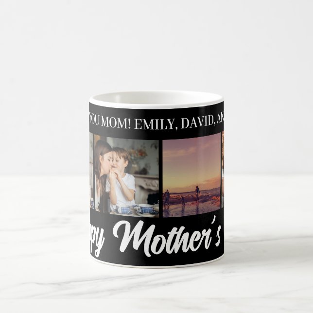 Happy Mother's Day Mama White Foto Grid Kaffee Tas Kaffeetasse (Mittel)