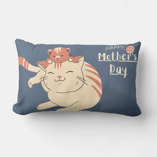 Happy Mother's Day Niedlich Cat and Kitten Lendenkissen (Vorderseite)