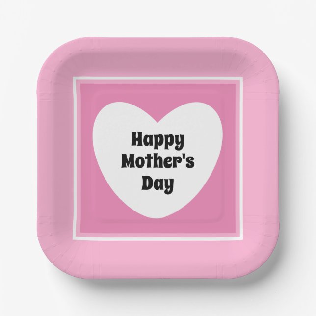 Happy Mother's Day Niedlich Elegant Light Pink Pappteller (Vorderseite)