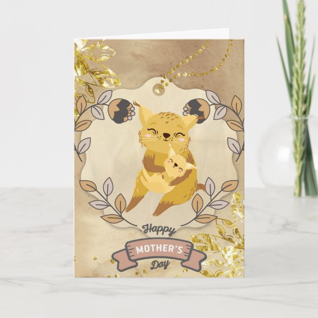 Happy Mother's Day Niedlich Fun Cat and Kitten Karte (Vorderseite)