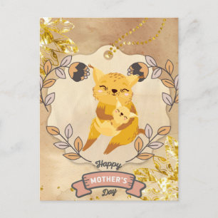Happy Mother's Day Niedlich Fun Cat and Kitten Postkarte