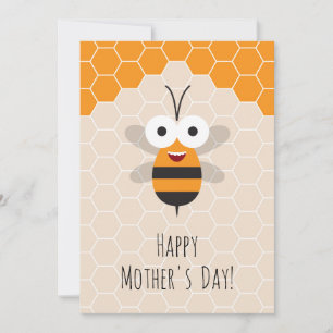 Happy Mother's Day Niedlich Honey Bee Honeycomb Feiertagskarte