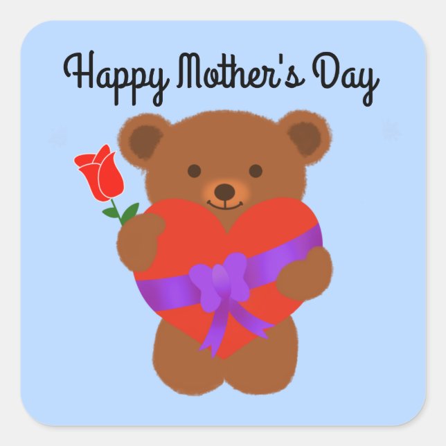 Happy Mother's Day Niedlich Teddy Bären #1 Sticker (Vorderseite)
