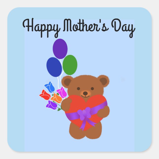 Happy Mother's Day Niedlich Teddy Bären #3 Sticker (Vorderseite)