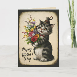 Happy Mother's Day Niedliche Vintage Katze Karte