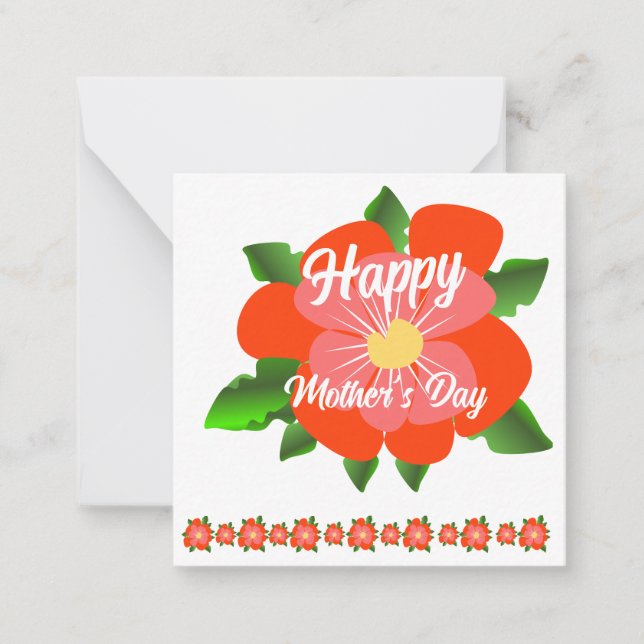 Happy Mother's Day Note Card Mitteilungskarte (Vorderseite)