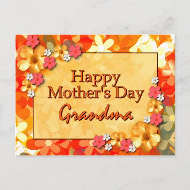 Happy Mother's Day Oma Postkarte (Vorderseite)