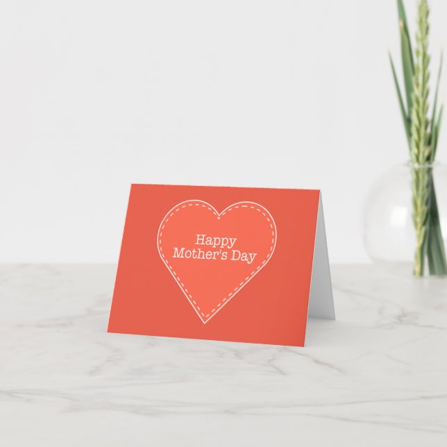Happy Mother's Day Orange Heart Note Card Karte (Vorderseite)