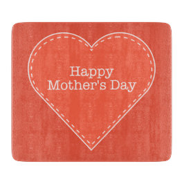 Happy Mother's Day Orange Heart Schneidebrett