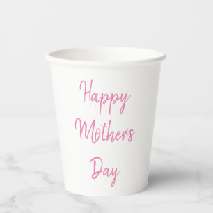 Happy Mother's Day Party 2024 Pink Script Custom Pappbecher