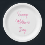 Happy Mother's Day Party 2024 Pink Simple Classy Pappteller<br><div class="desc">Mit eleganten und schlichten rosa Vorlagen gestaltet,  ist dies der perfekte Ort für die Feierlichkeiten der Mutter!</div>