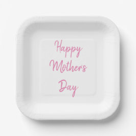 Happy Mother's Day Party 2024 Pink Simple Modern Pappteller
