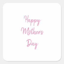 Happy Mother's Day Party 2024 Pink Simple Modern Quadratischer Aufkleber
