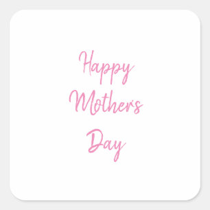 Happy Mother's Day Party 2024 Pink Simple Modern Quadratischer Aufkleber