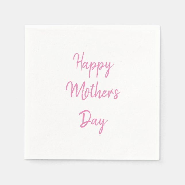 Happy Mother's Day Party 2024 Pink Simple Modern Serviette (Vorderseite)
