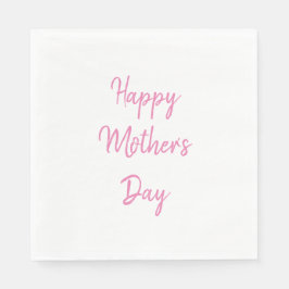 Happy Mother's Day Party Pink White Simple 2024 Serviette