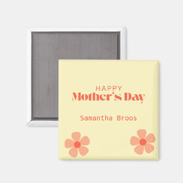 Happy Mother's day peach Blume rosa Magnet