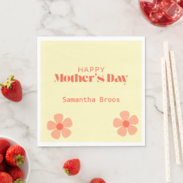 Happy Mother's day peach Blume rosa Serviette