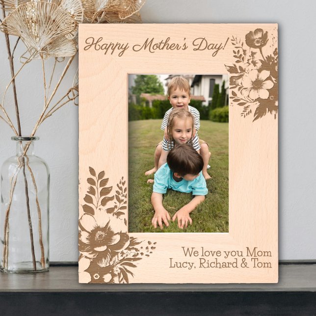 Happy Mother's Day Personalisiert Boho Floral Geätzte Rahmen (Von Creator hochgeladen)