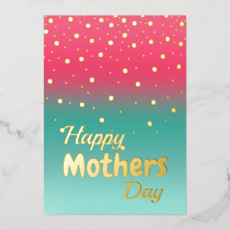 Happy Mother's Day - Pink Blue Ombre Folien Feiertagskarte