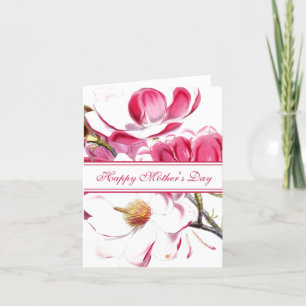 Happy Mother's Day Pink Floral Drehbuch Dankeskarte