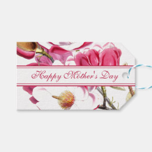 Happy Mother's Day Pink Floral Drehbuch Geschenkanhänger
