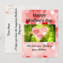 Happy Mother's Day | Pink Heart Holiday Card