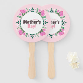 Happy Mother's Day Pink Tulips Fächer