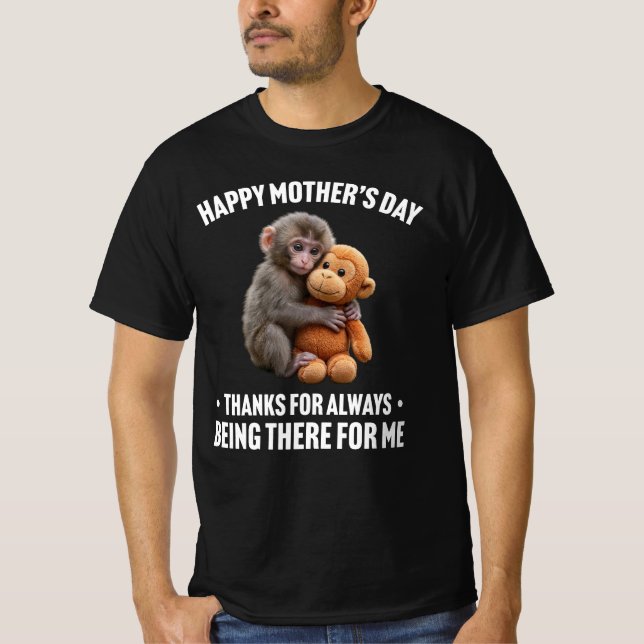 Happy Mother's Day Punch the Monkey Cute Monkey  T-Shirt (Vorderseite)