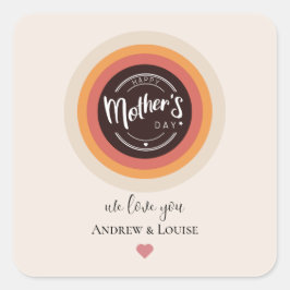 Happy Mother's Day Quadratischer Aufkleber