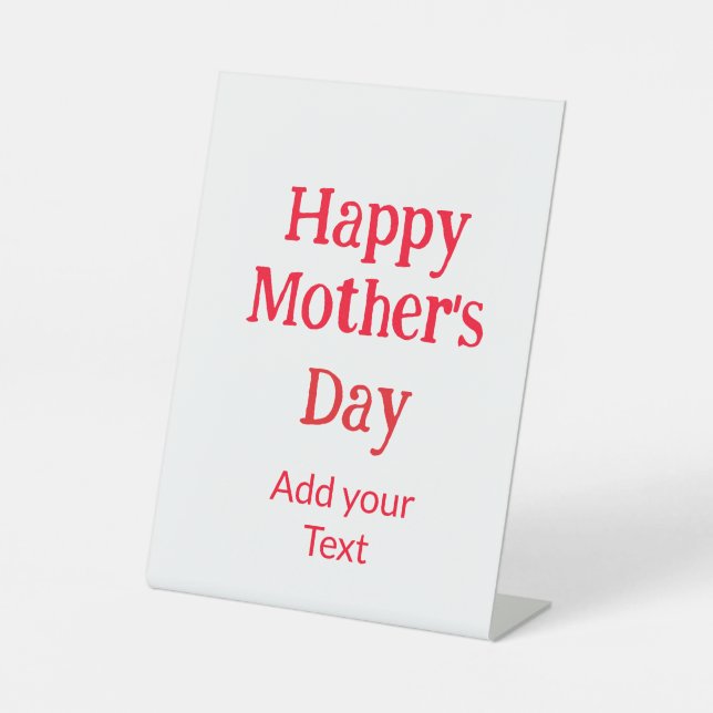 Happy mother's day red add text simple minimal mom sockelschild (Vorderseite)