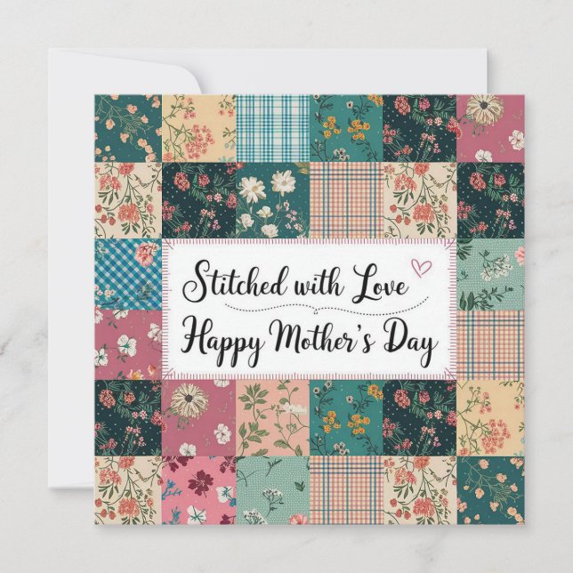 Happy Mother's Day - Retro Niedliches Quilt Muster (Vorderseite)