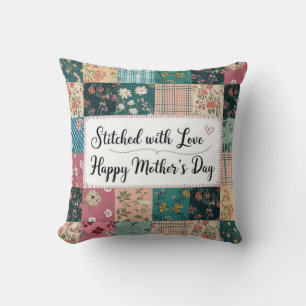 Happy Mother's Day - Retro Niedliches Quilt Muster Kissen