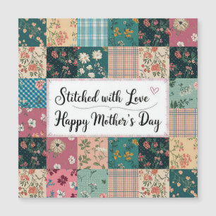 Happy Mother's Day - Retro Niedliches Quilt Muster Magnetkarte