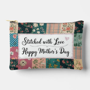 Happy Mother's Day - Retro Niedliches Quilt Muster Zubehörtasche