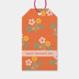 Happy Mother's Day Retro Orange Daisy Geschenkanhänger