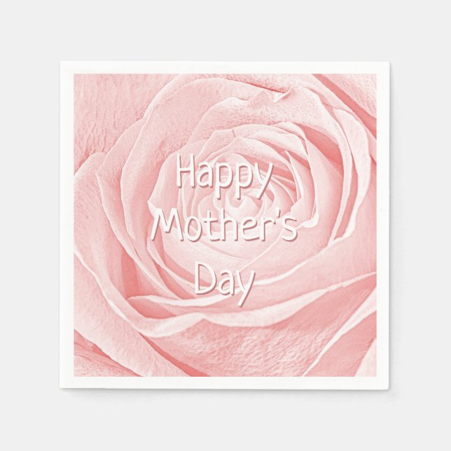 Happy Mother's Day Rosa Rose Abstraktes Foto Serviette (Vorderseite)