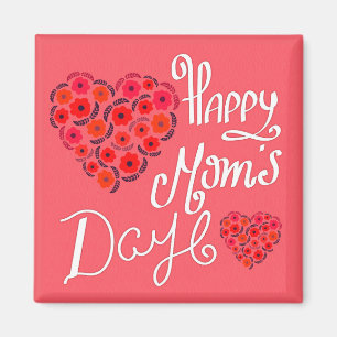 Happy Mother's Day Rote Rosen Liebe Herz Typografi Magnet