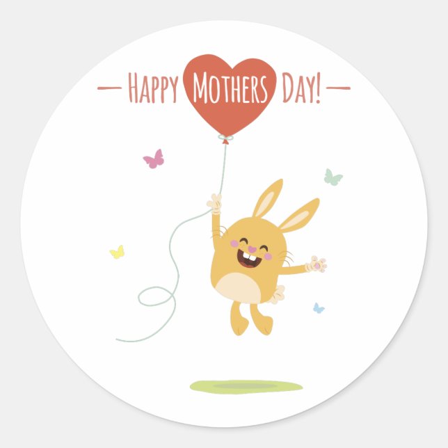 Happy Mothers Day Round Sticker (Vorderseite)
