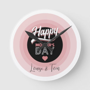 Happy Mother's Day Runde Wanduhr