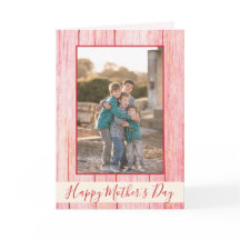 Happy Mother's Day Rustic Red Wood Foto