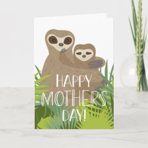 Happy Mother's Day Sloth Mama and Baby Karte