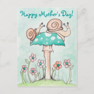 Happy Mother's Day Snails Postkarte