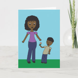 Happy Mothers Day Son African American Personalize Karte