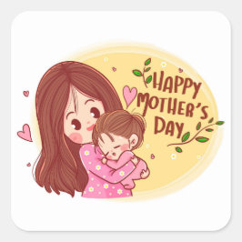 Happy Mother's Day Square Sticker