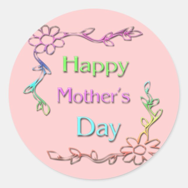 Happy Mother's Day Sticker (Vorderseite)