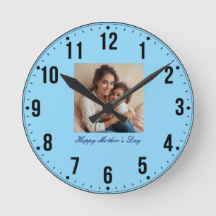 Happy Mother's Day Stylish Runde Wanduhr